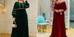 پیراهن مخمل بلند زنانه؛ ۱۵ مدل جذاب برای استایل مجلسی خاص و لوکس پاییزی