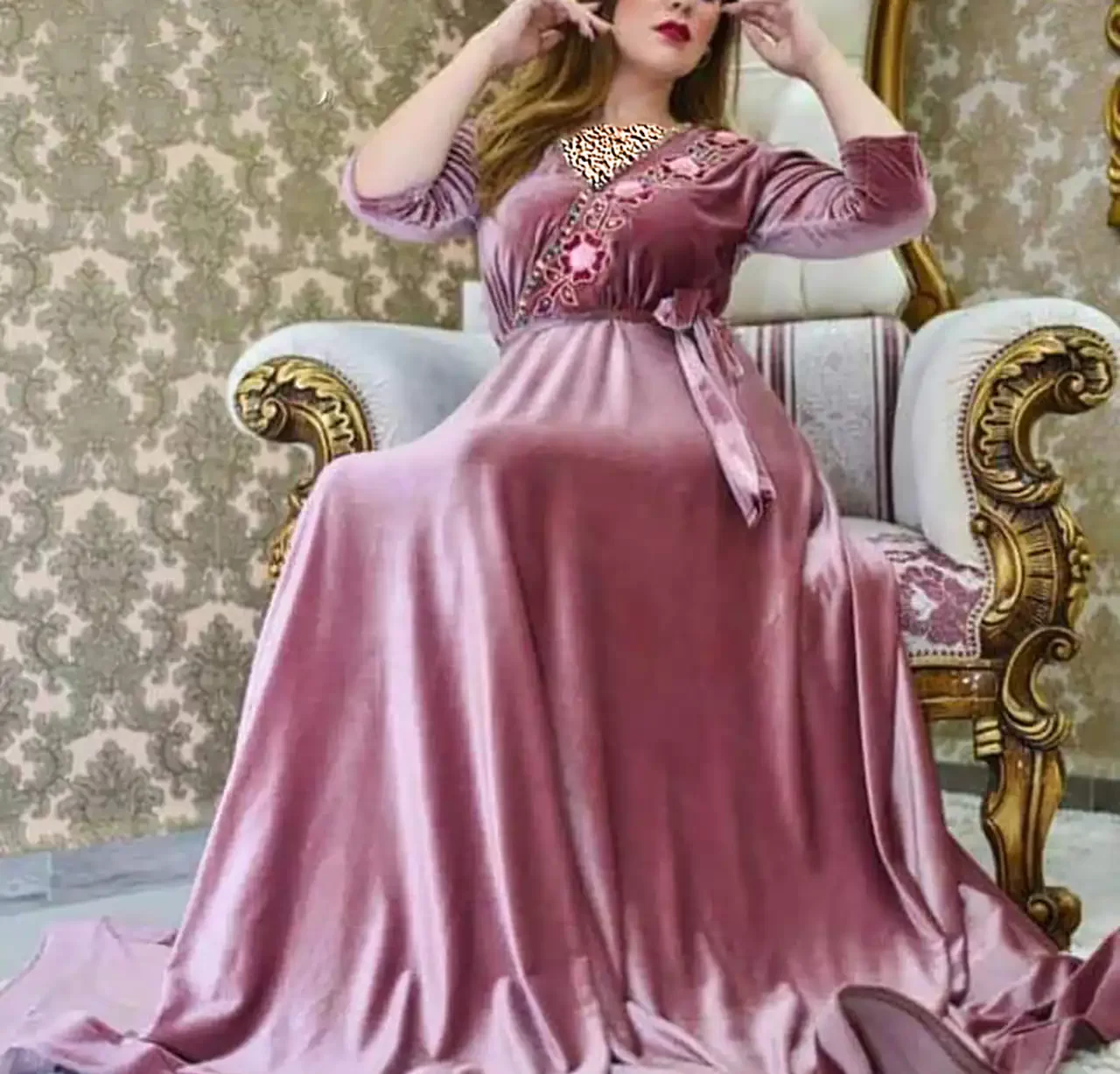 پیراهن مخمل بلند زنانه