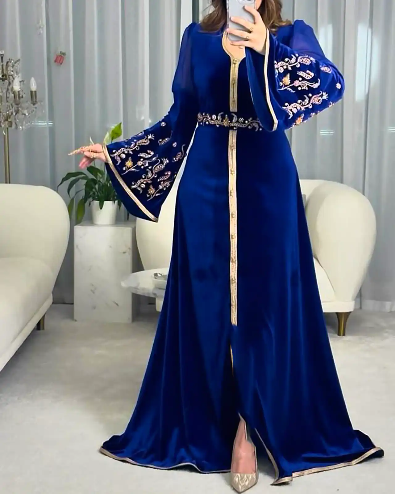 پیراهن مخمل بلند زنانه
