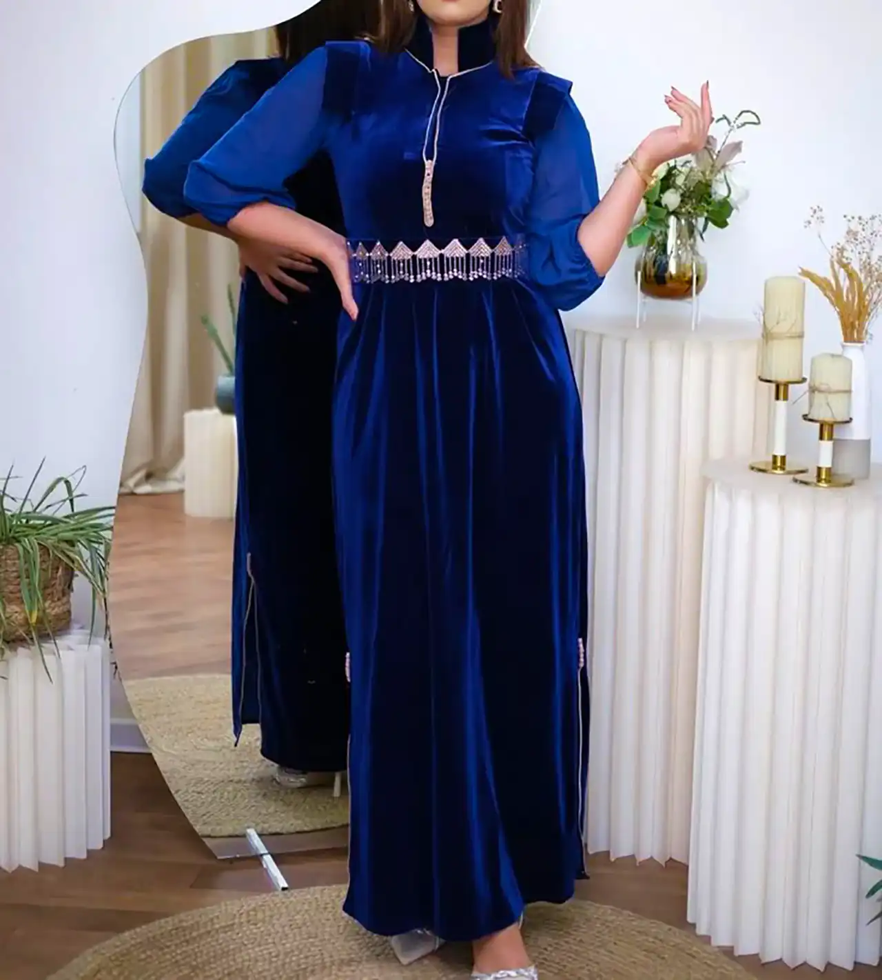 پیراهن مخمل بلند زنانه