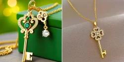 گردنبند طلا طرح کلید؛ ۱۵ مدل خاص و درخشان برای ظاهری شیک و زنانه