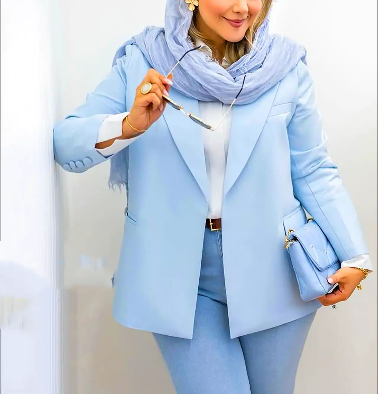 کت بلیزر آبی پاستیلی