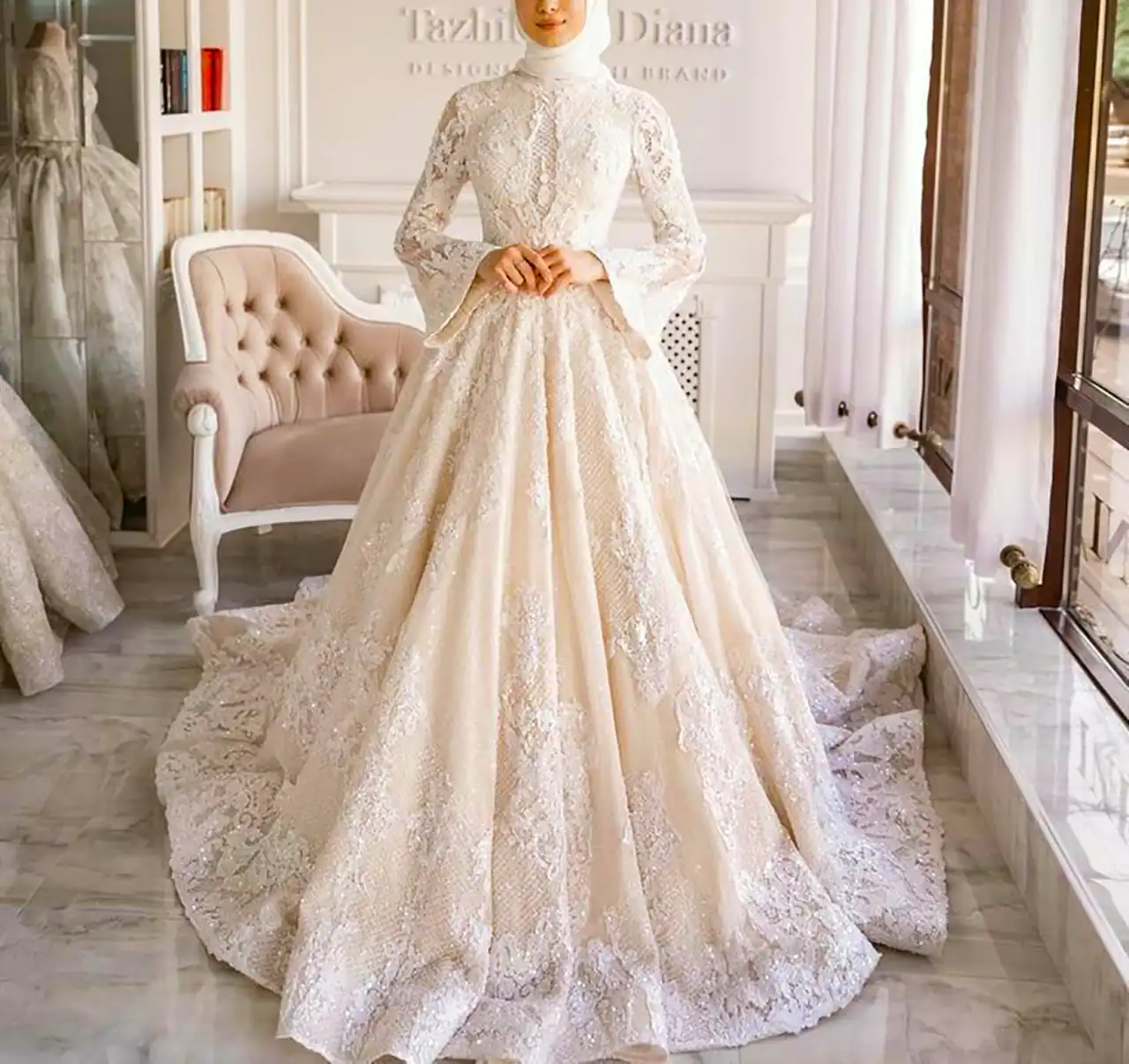 لباس عروس محجبه شیک