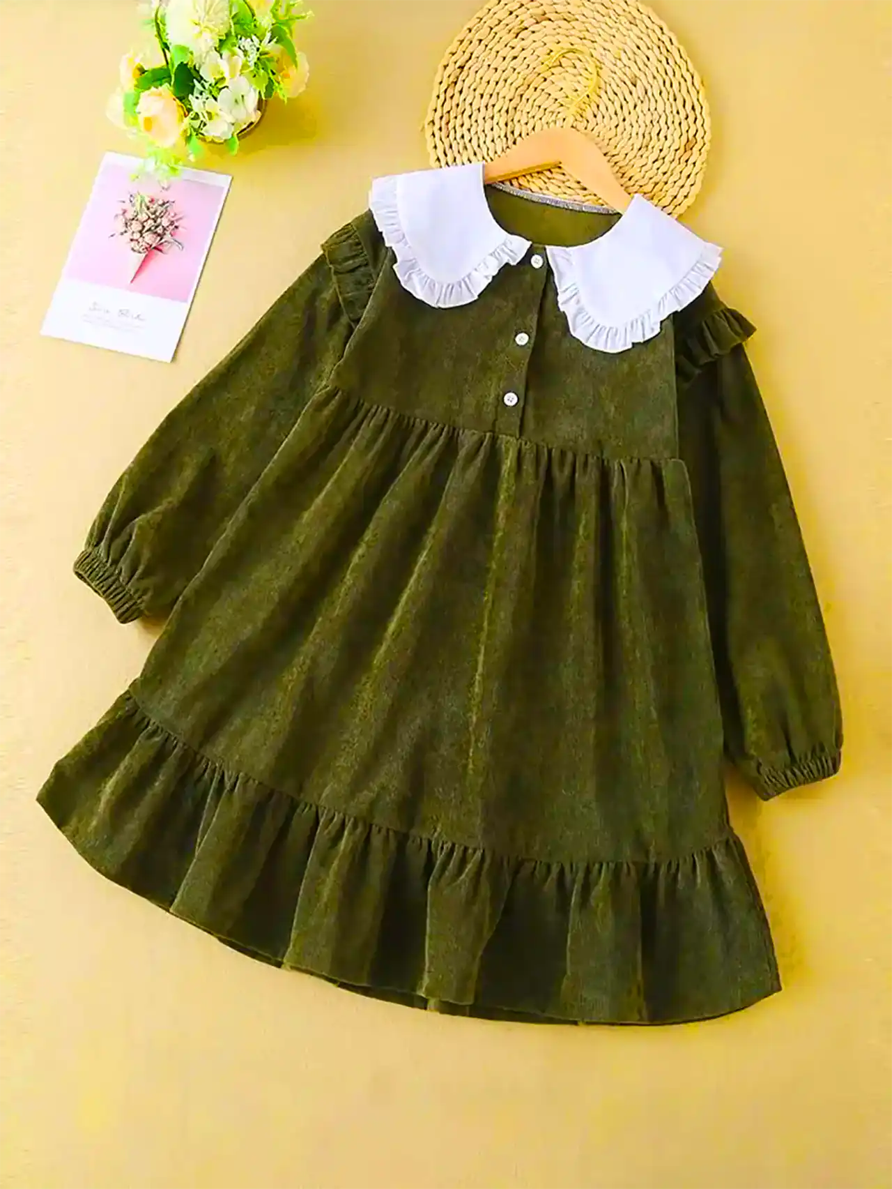 لباس سبز عروسکی دخترانه
