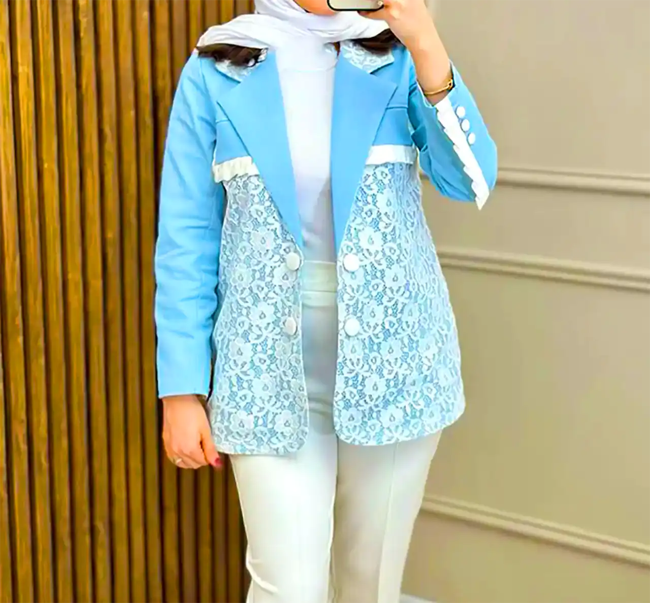 مانتو آبی روشن زنانه
