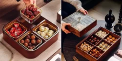 باکس تنقلات چوبی چند خانه؛ ۱۵ عکس شیک پیشنهادهای خاص برای دکور میز پذیرایی