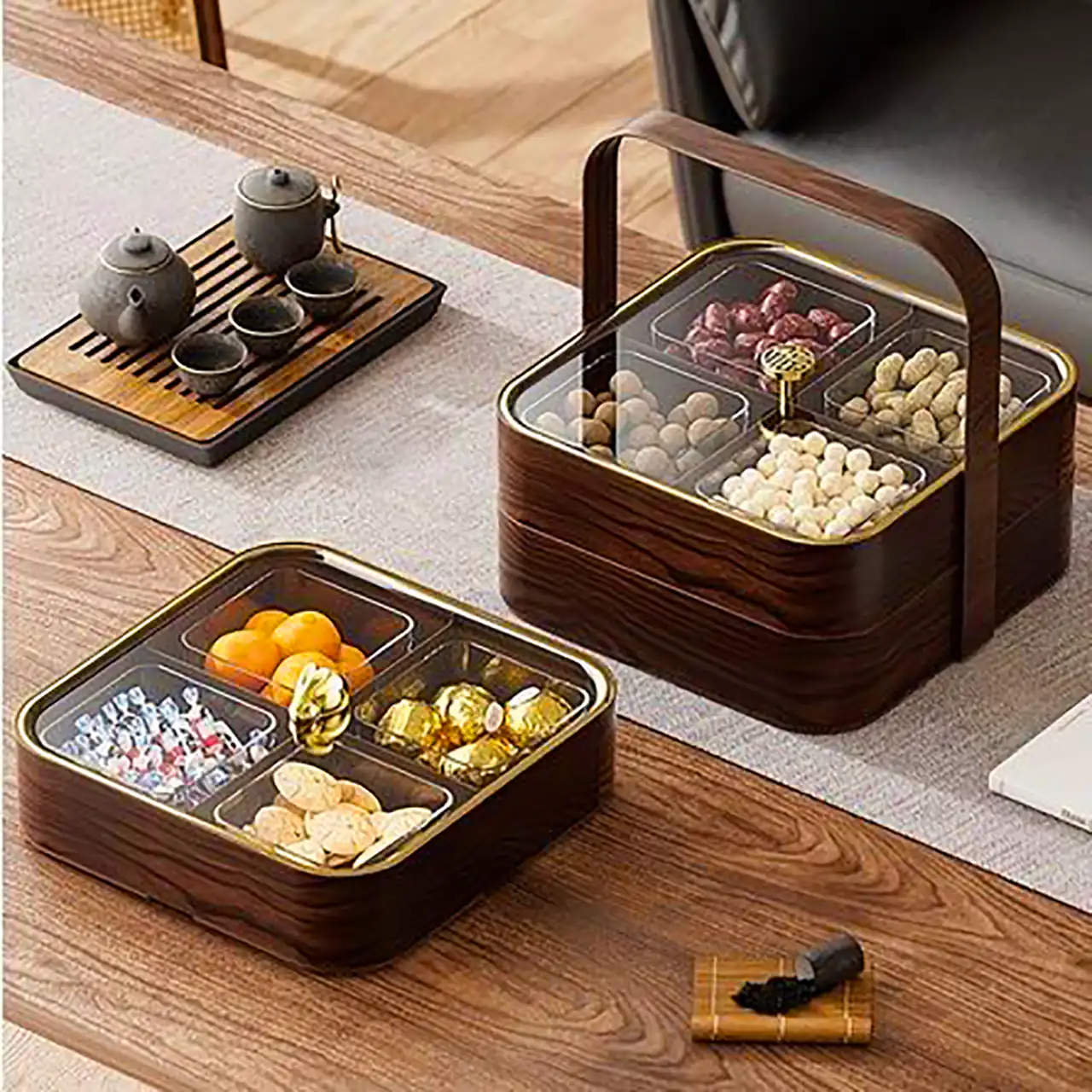 باکس تنقلات چوبی چند خانه