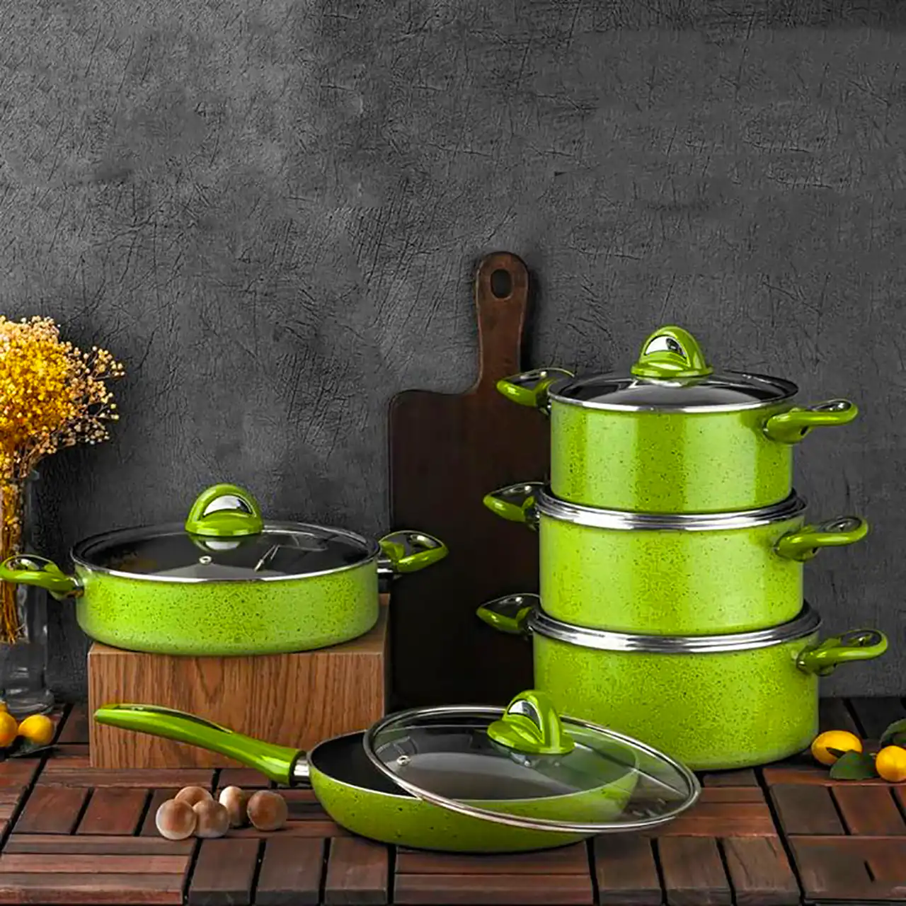 سرویس قابلمه چدن سبز