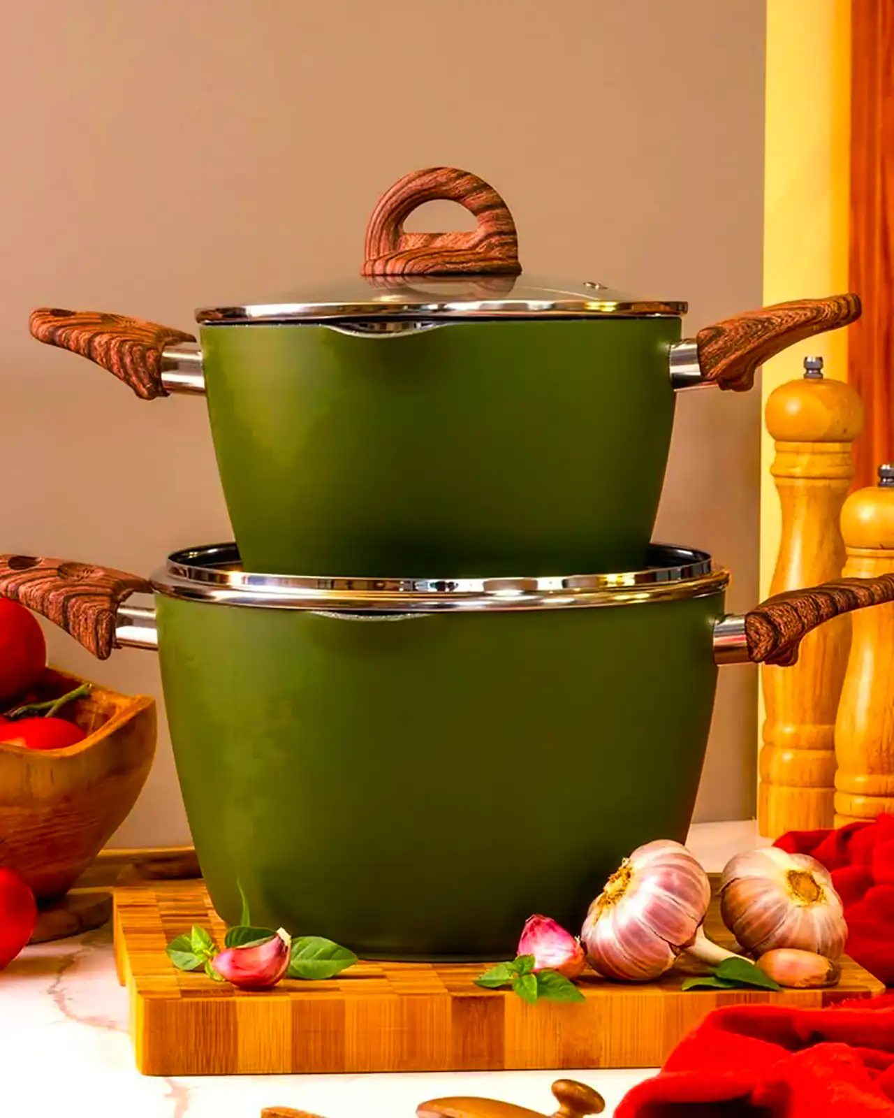 سرویس قابلمه چدن سبز