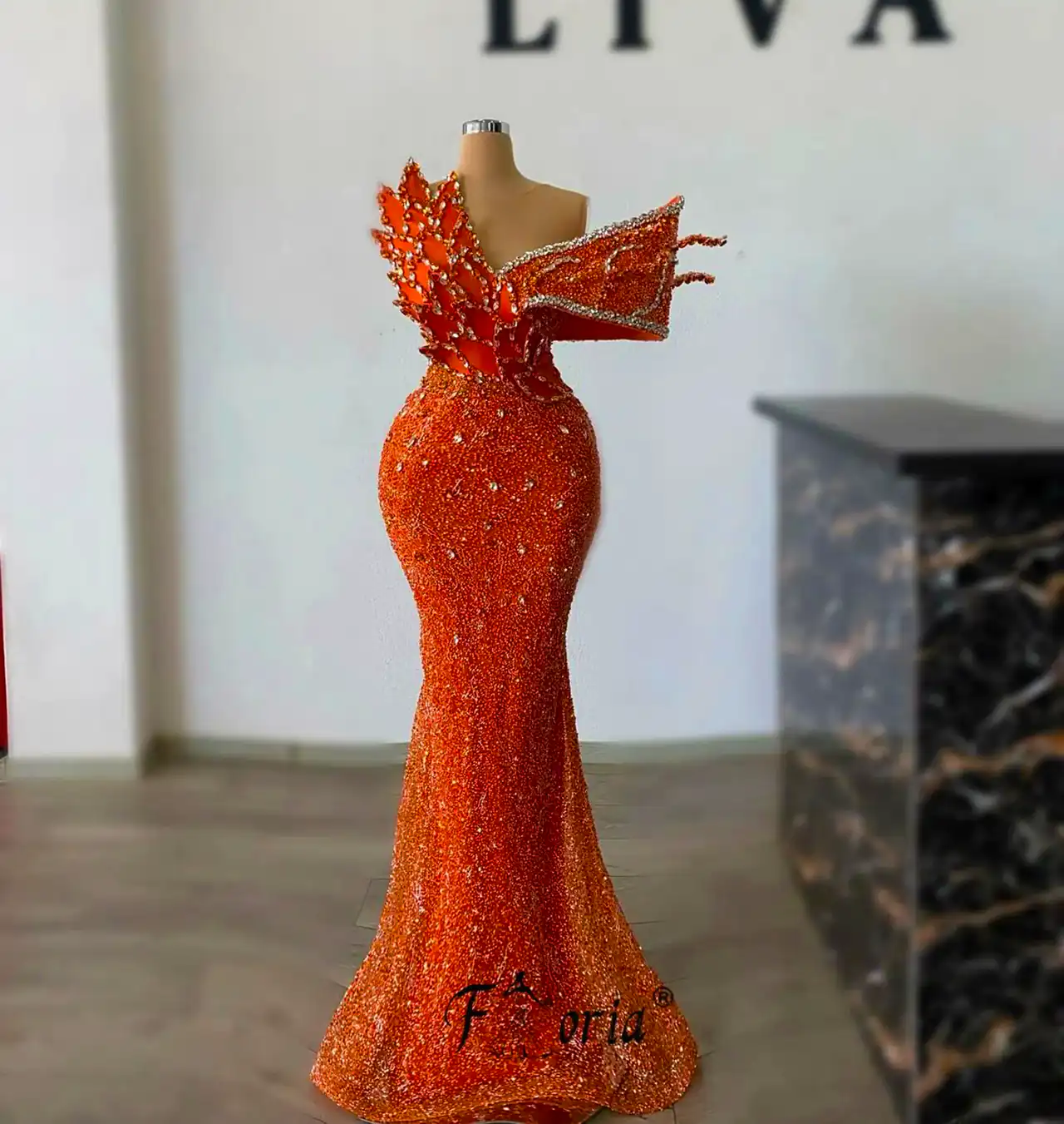 لباس مجلسی نارنجی مزونی