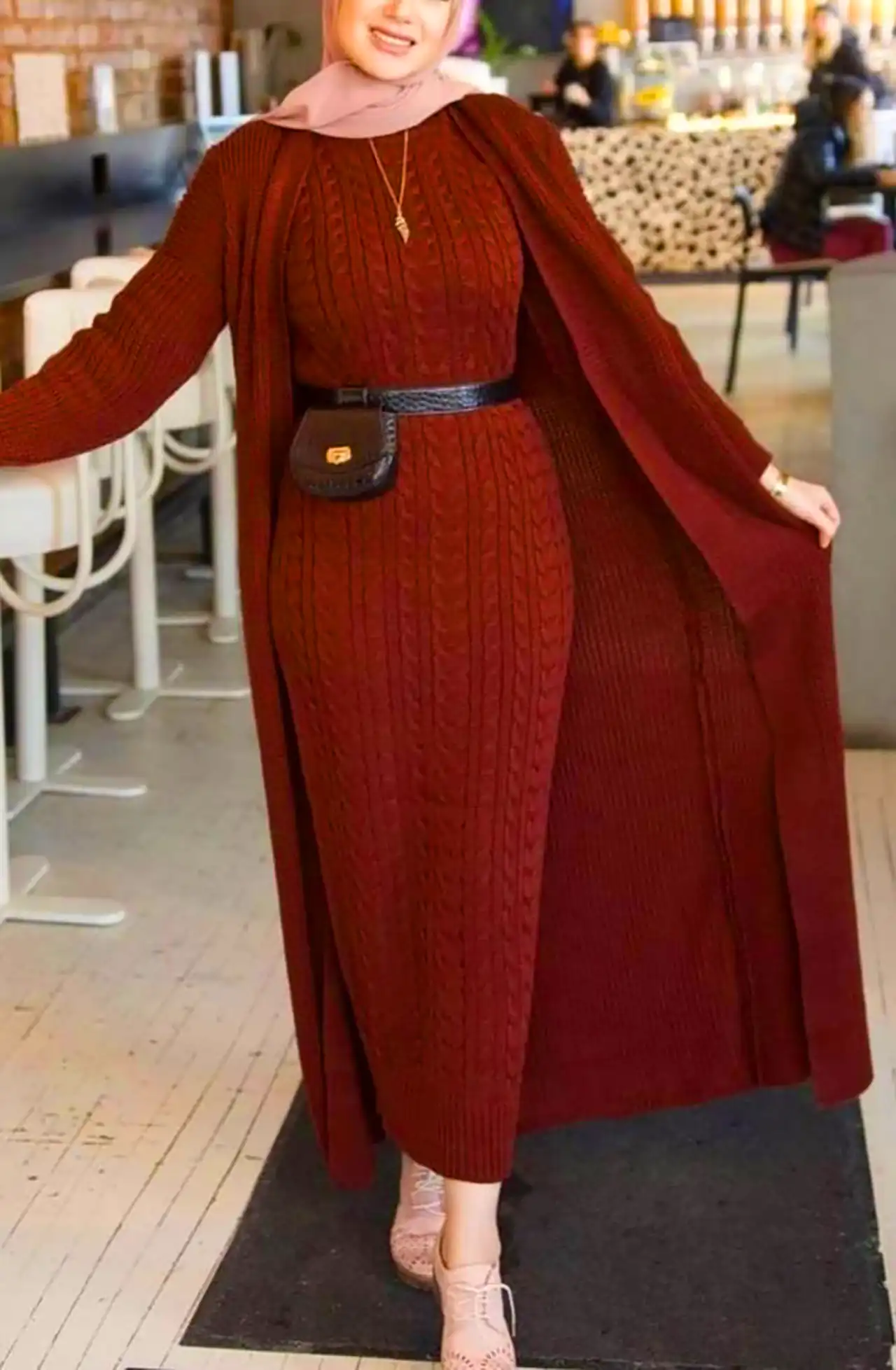 مانتو بافت زنانه زمستانی