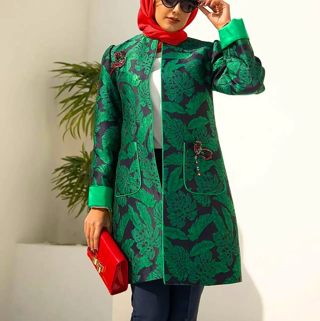 مانتو کتی ژاکارد مناسب مهمانی
