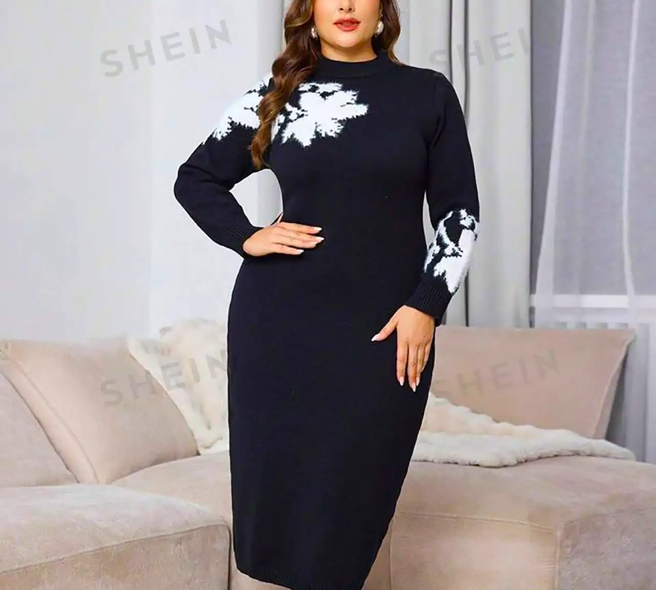 پیراهن قواره دار ریون مشکی