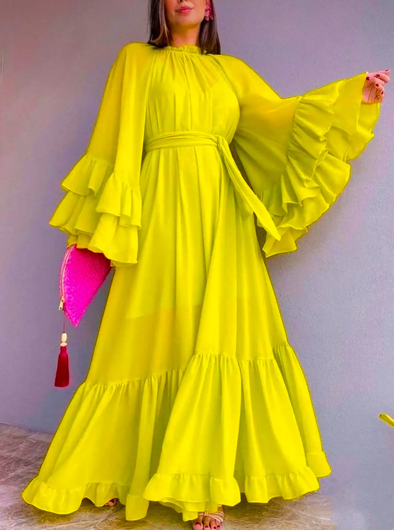 پیراهن مجلسی زنانه آستین کلوش