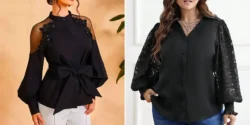 شومیز زنانه مشکی گیپور شیک؛ ۱۵ عکس تماشایی مناسب مهمانی های دوستانه جذاب